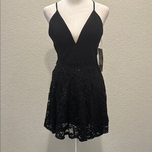 Honey and Rosie Black Babydoll Mini Dress